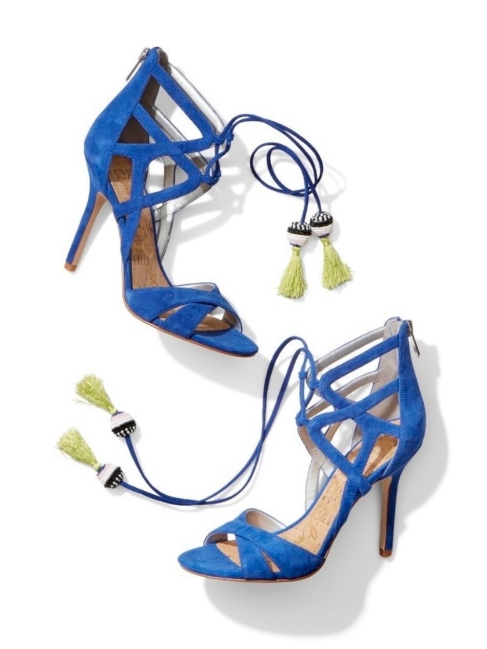 Sam Edelman Azela Strappy Tassel Sandel Blue Size 9.5